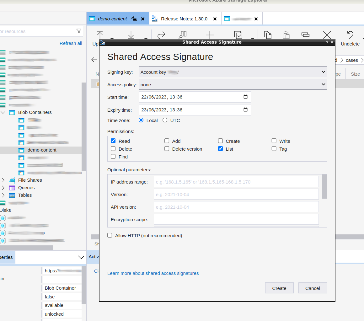 Azure Portal - Locate container