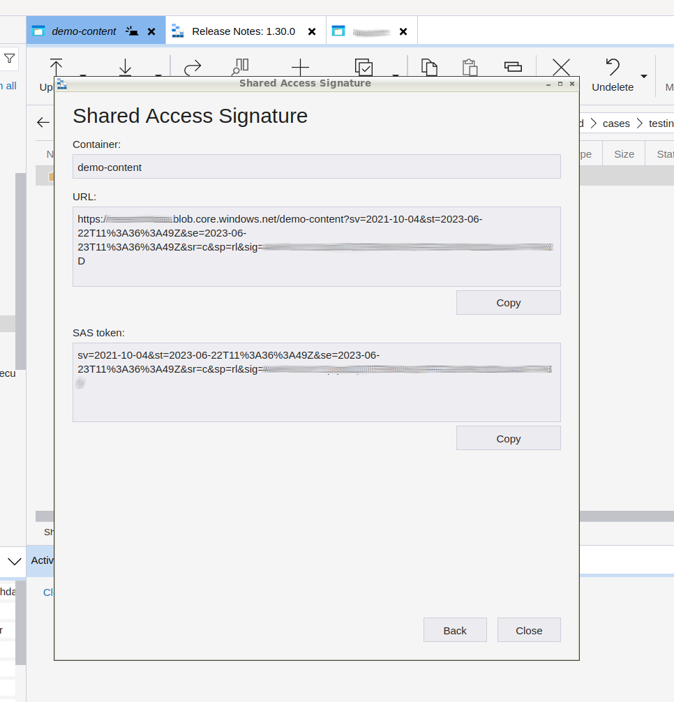 Azure Portal - Locate container