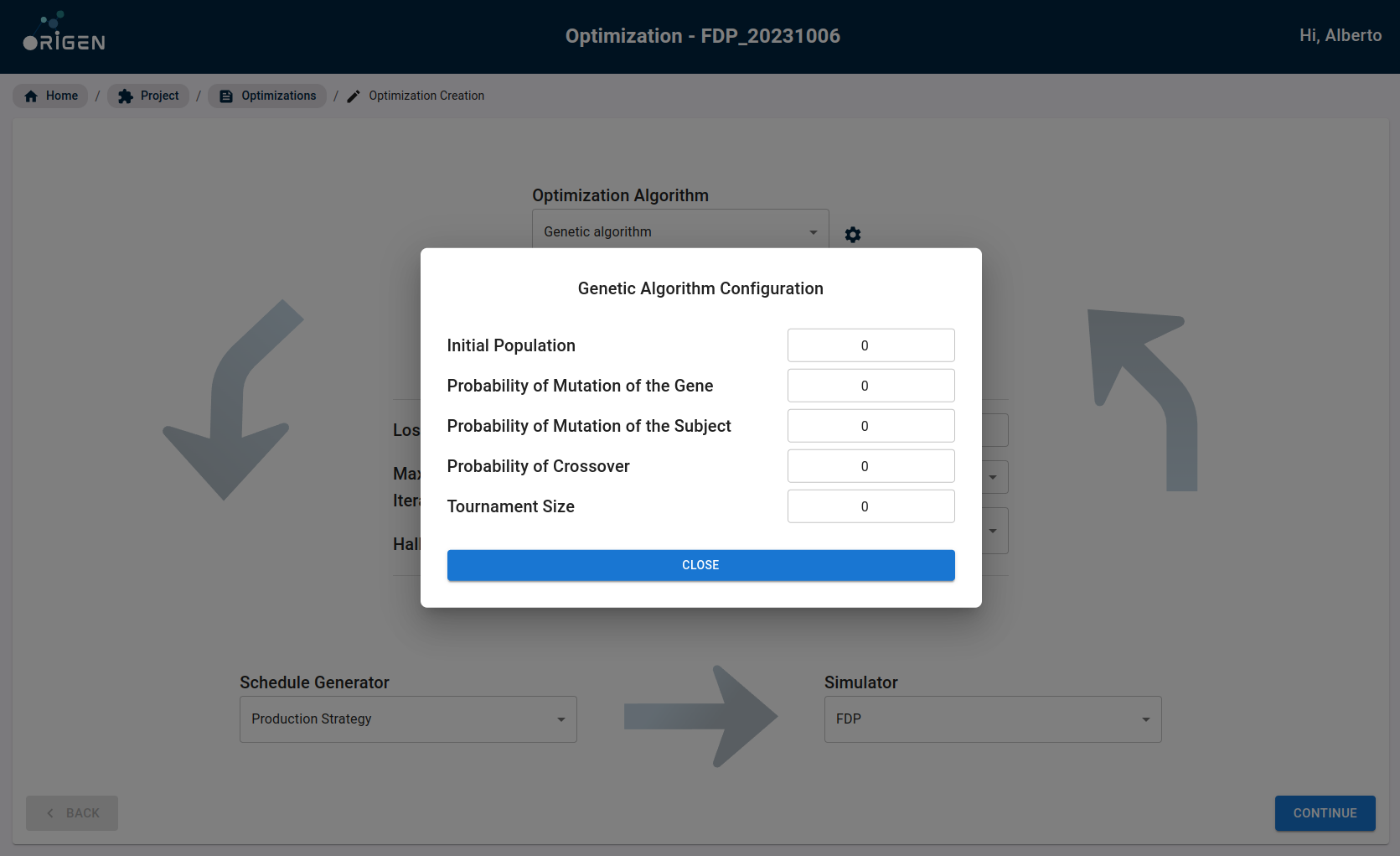 Genetic Algorithm Configuration